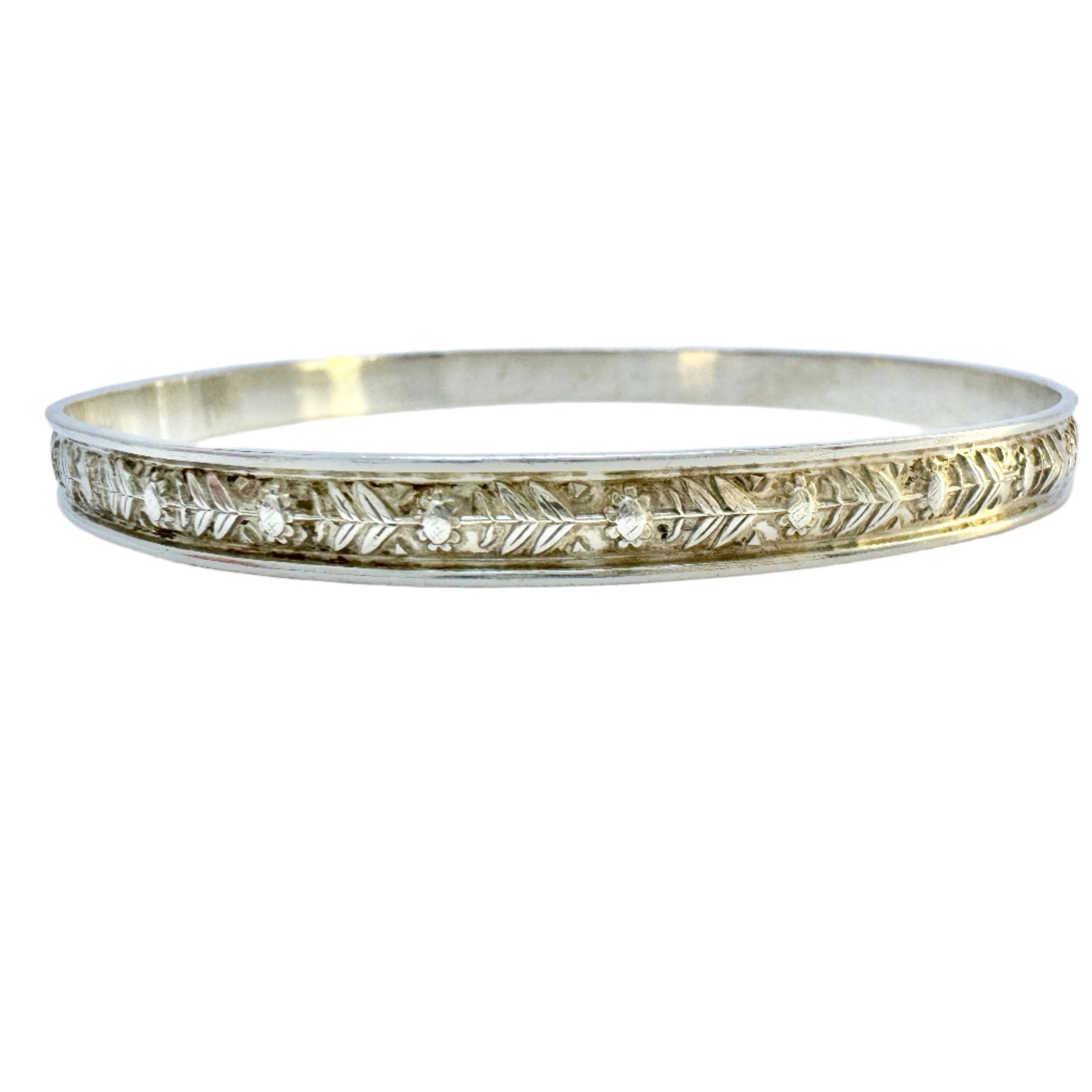 Andrens, Sweden 1959. Vintage Solid Silver Sunflower Arm-band Bangle Bracelet.