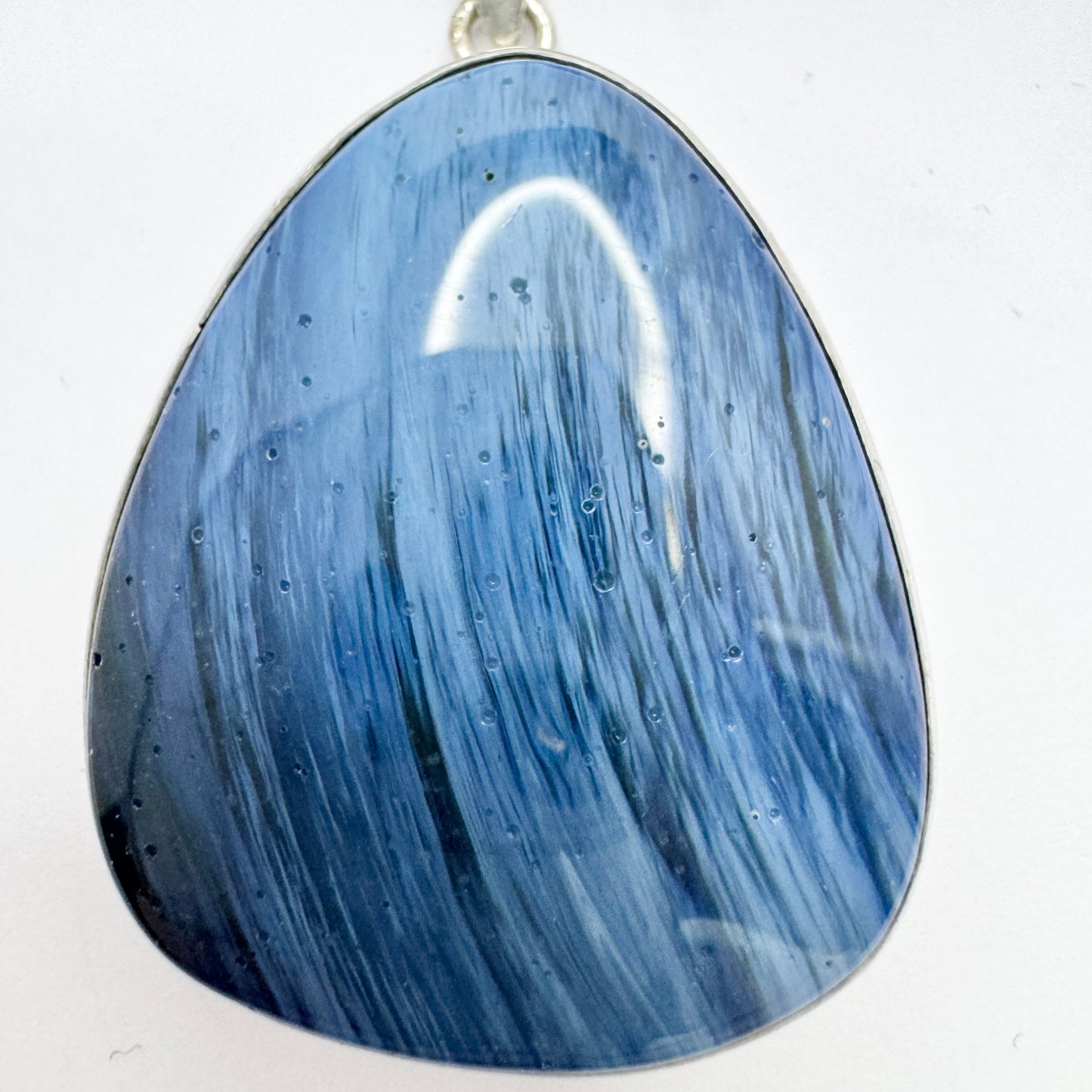 O Nordström, Sweden 1971. Vintage Sterling Silver Bergslagen-stone Pendant + Chain.