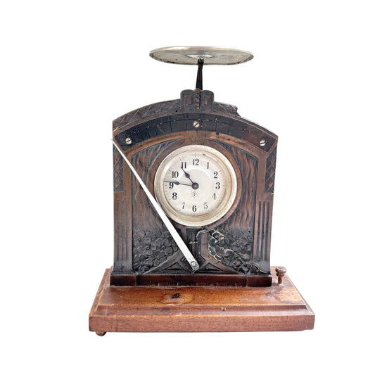 Junghans, Germany early 1900s. Antique Jugendstil Table Clock with Scale