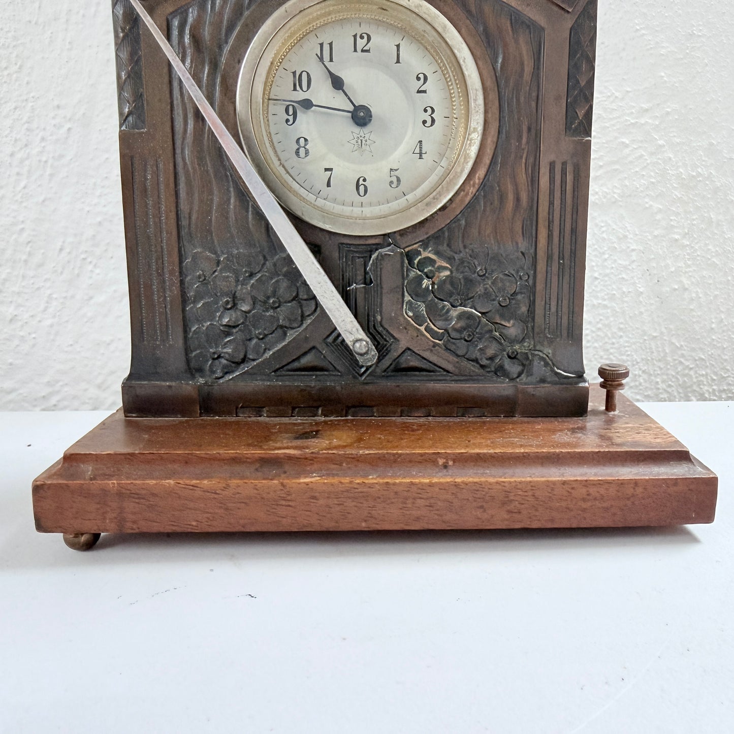 Junghans, Germany early 1900s. Antique Jugendstil Table Clock with Scale