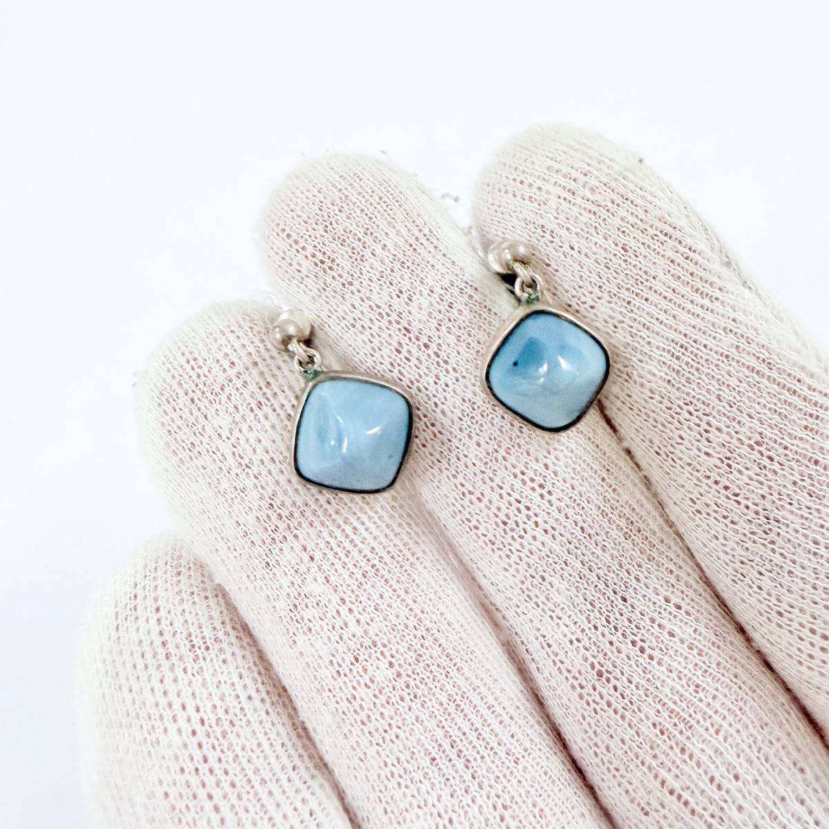Victor Janson, Sweden 1950-60s. Solid SIlver Bergslagen-stone Earrings.