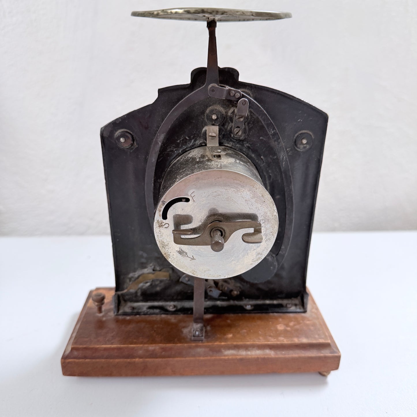 Junghans, Germany early 1900s. Antique Jugendstil Table Clock with Scale