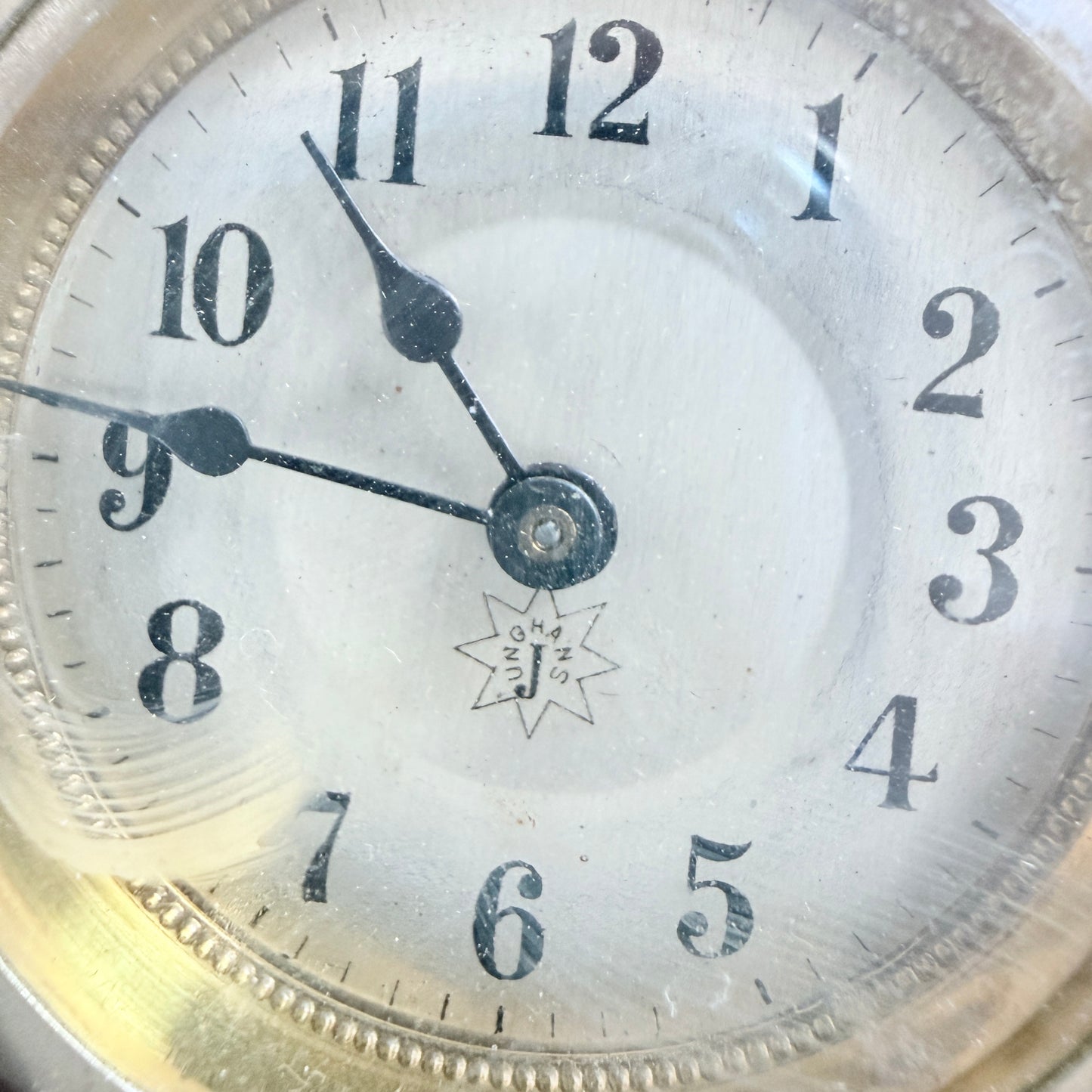 Junghans, Germany early 1900s. Antique Jugendstil Table Clock with Scale