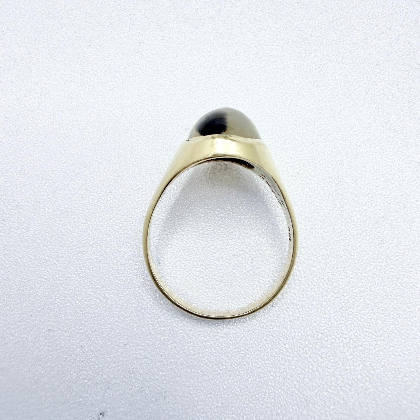 Antique year 1913. Dendritic Agate 10k Gold Ring.