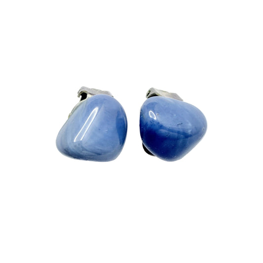 Sweden ca 1960s. Vintage Bergslagen-stone Silver Clip-on Earrings.