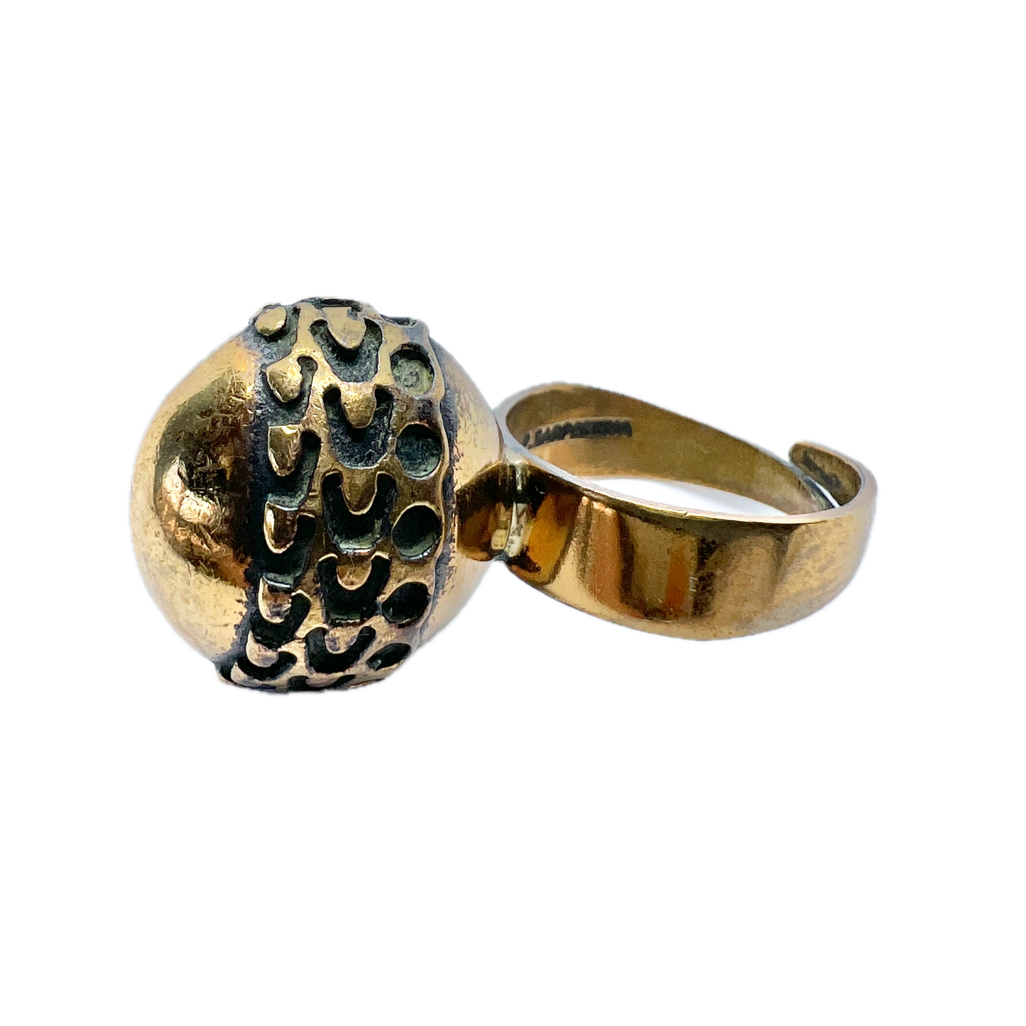 Pentti Sarpaneva Finland 1960-70s Bold Vintage Bronze Ring. Signed