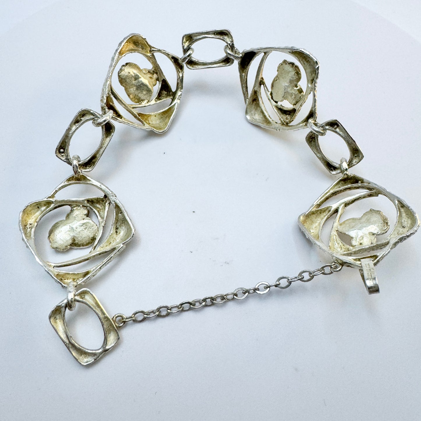 Sten & Laine, Finland 1972. Vintage Sterling Silver Orbital Bracelet