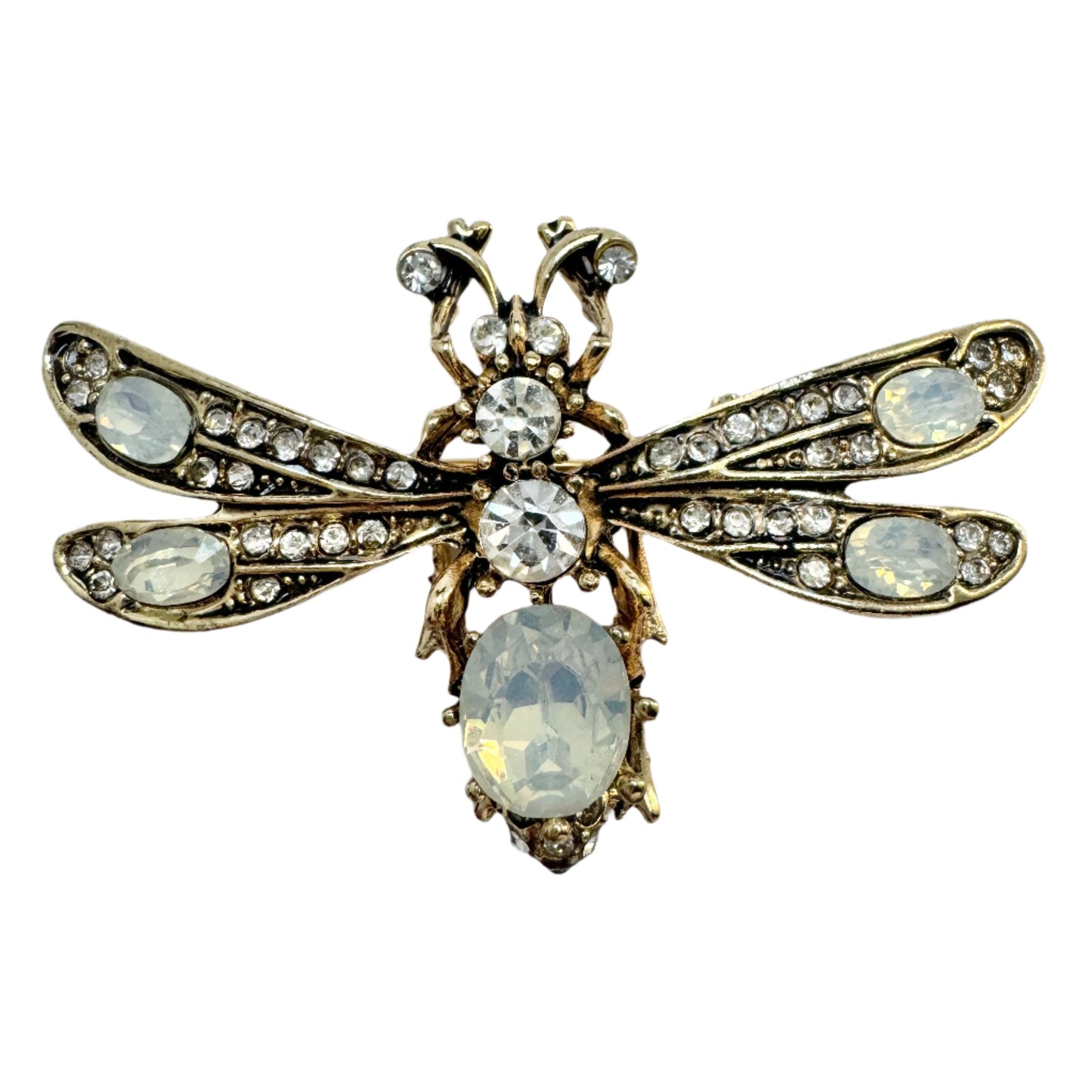 Maker SL / LS. Vintage Costume Jewelry Dragonfly Brooch.