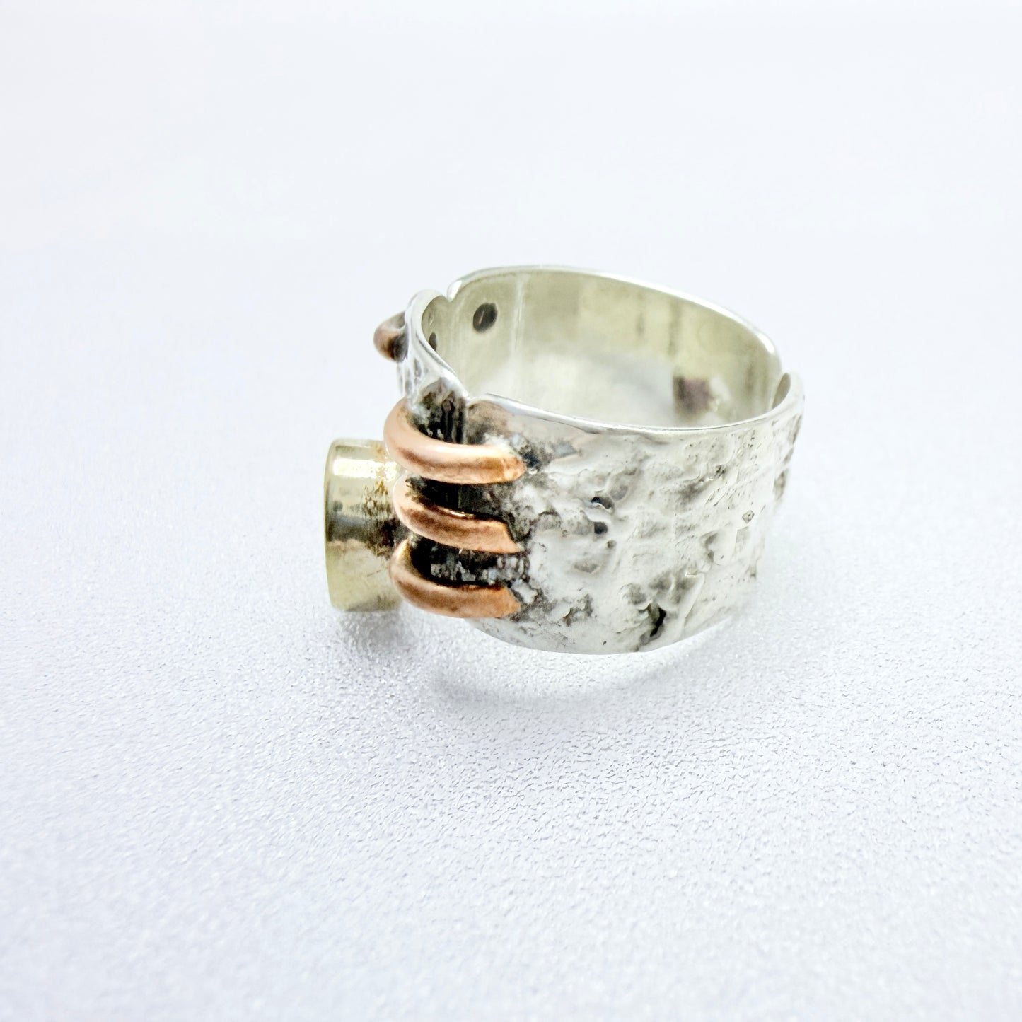 Sterling Silver Copper Synthetic Ruby Ring.