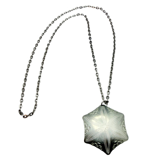 Vintage ca 1950 Traditional North Scandinavia Pewter Pendant Necklace. Signed.