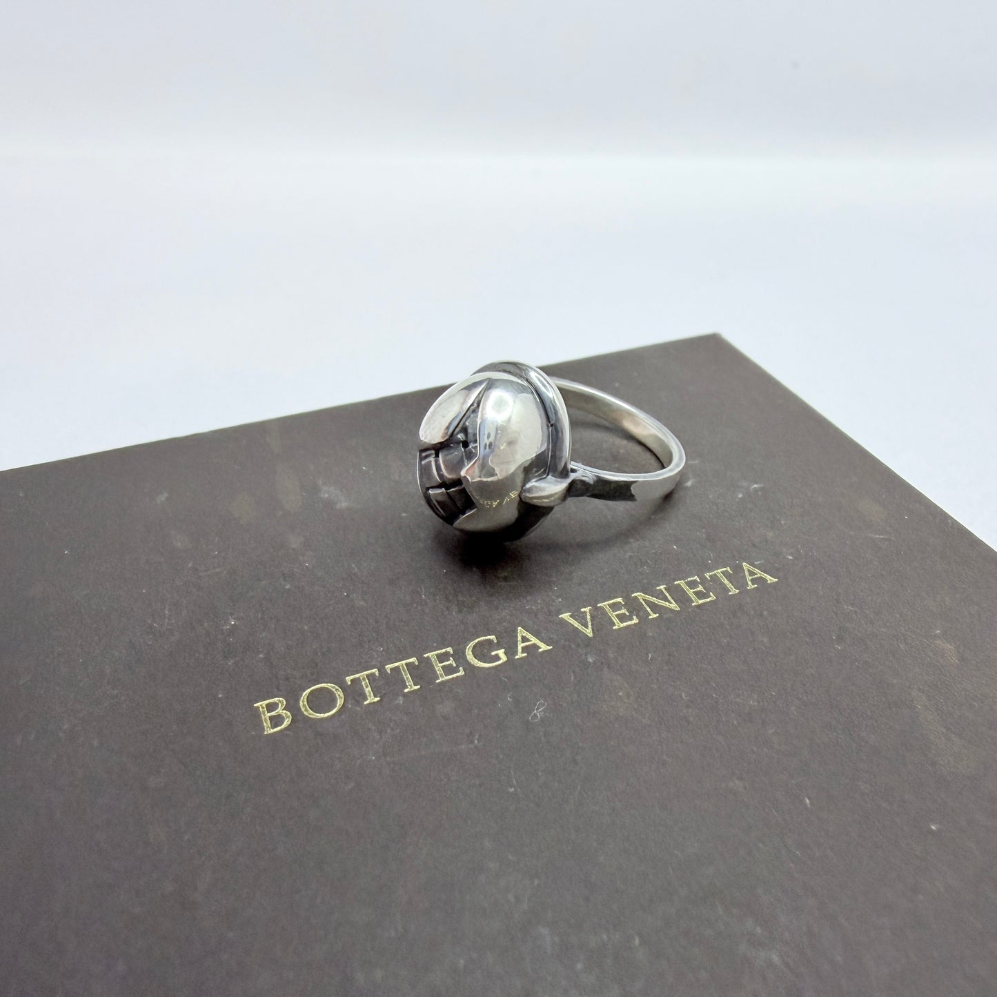 Bottega Veneta, Italy. Sterling Silver Ring. Boxed.