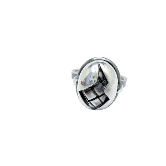 Bottega Veneta, Italy. Sterling Silver Ring. Boxed.