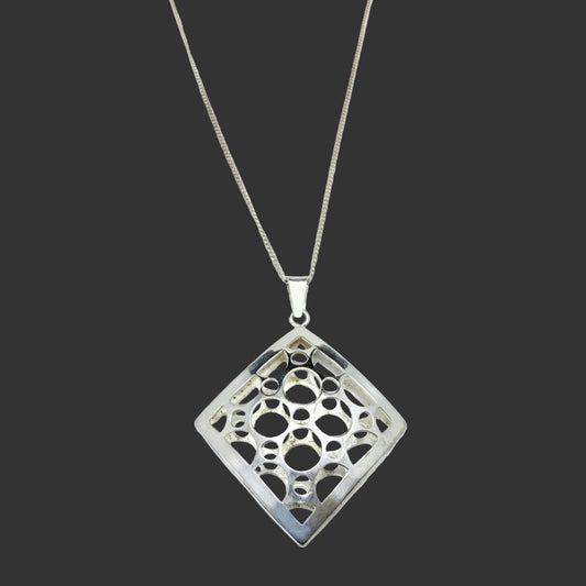 Salovaara Finland. Vintage Sterling Silver Pendant + Chain.