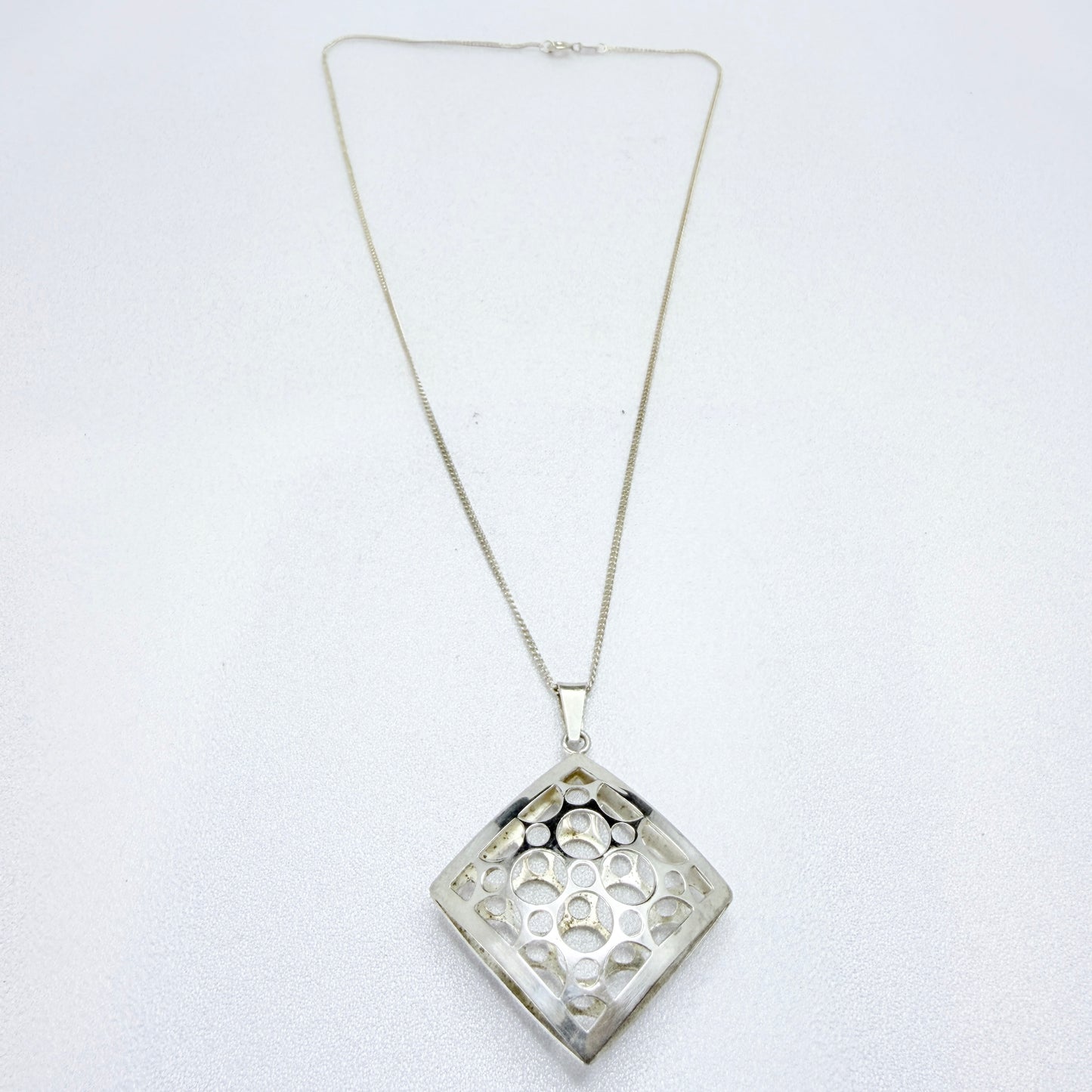 Salovaara Finland. Vintage Sterling Silver Pendant + Chain.