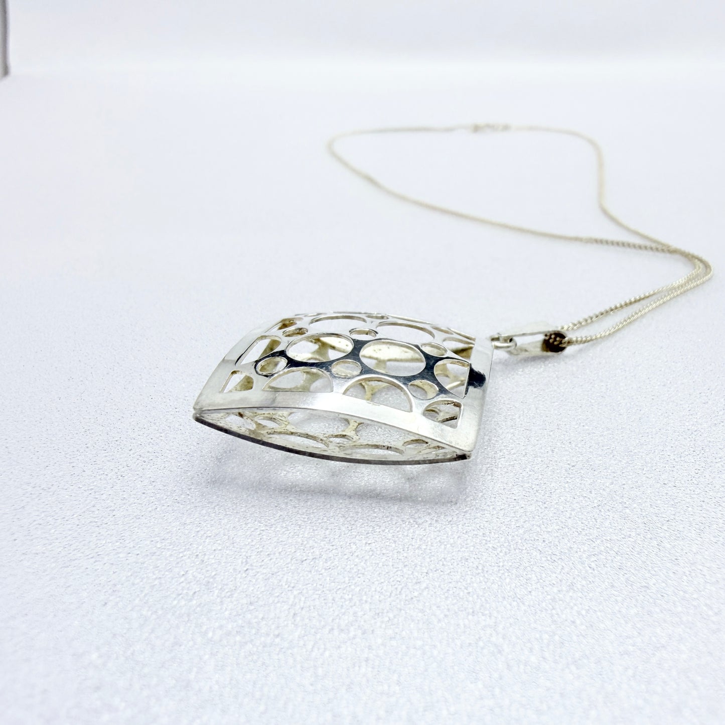Salovaara Finland. Vintage Sterling Silver Pendant + Chain.