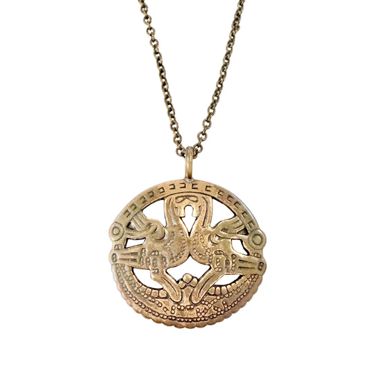 Kalevala Koru, Finland. Vintage Bronze Birds of Paradise Pendant Necklace.