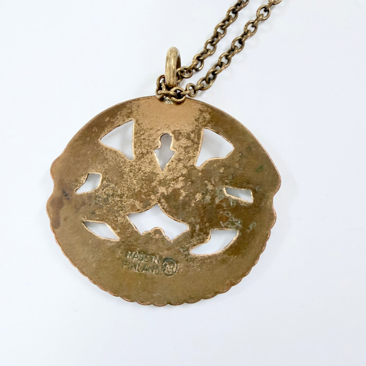 Kalevala Koru, Finland. Vintage Bronze Birds of Paradise Pendant Necklace.