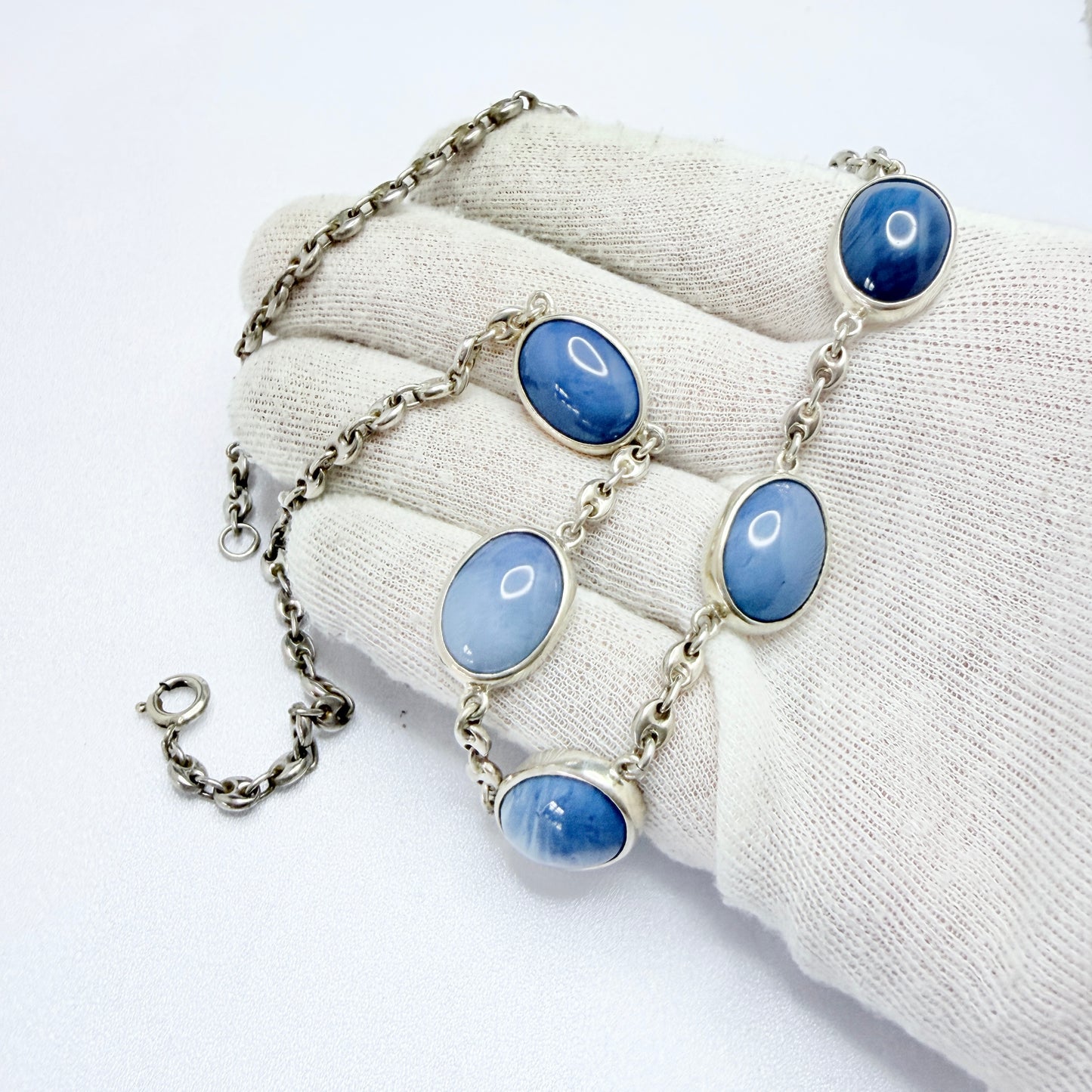 O Nordstöm, Sweden 1983. Vintage Sterling Silver Bergslagen-stone Necklace.
