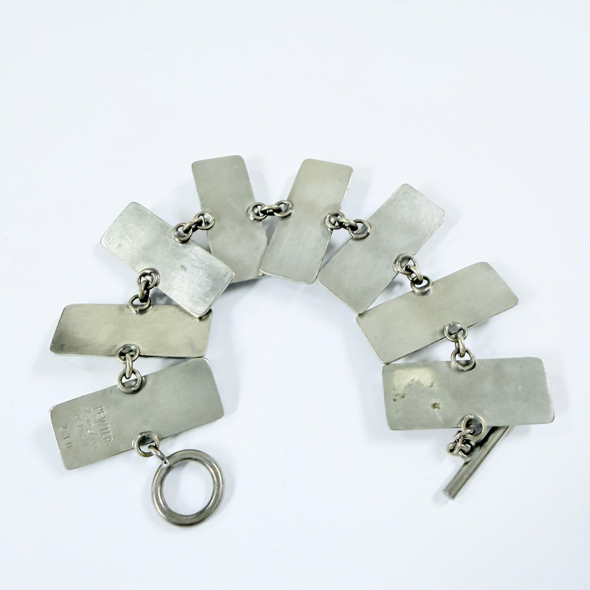 Jørgen Jensen, Denmark. Bold Vintage Pewter Amber Glass Bracelet.