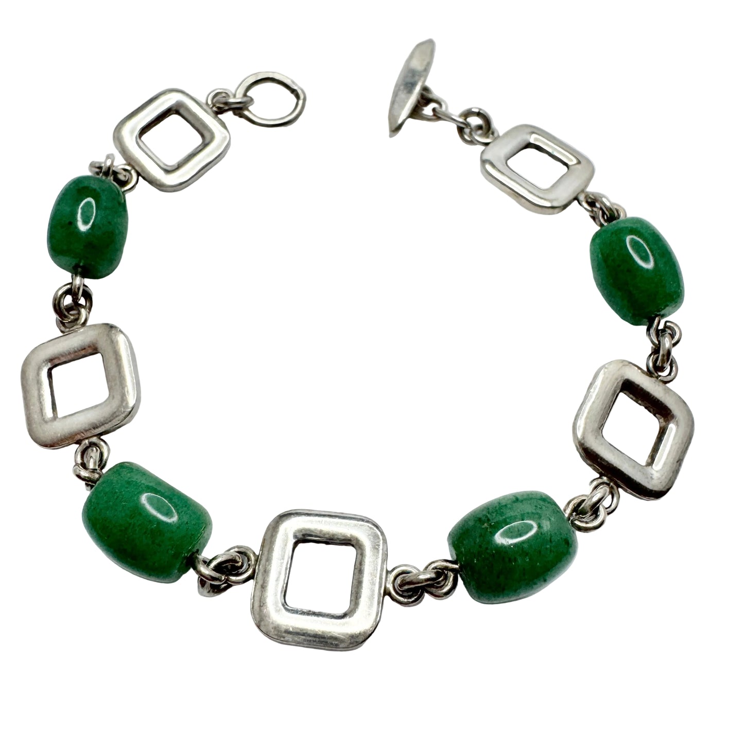 Arvo Saarela, Sweden 1969. Vintage Sterling Silver Aventurine Bracelet.
