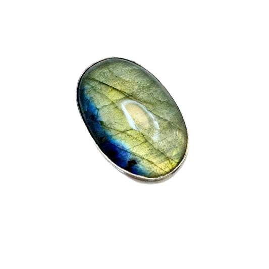 Vintage Sterling Silver Large Labradorite Ring.