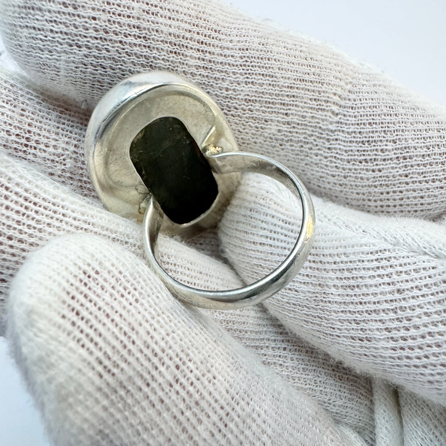 Vintage Sterling Silver Large Labradorite Ring.