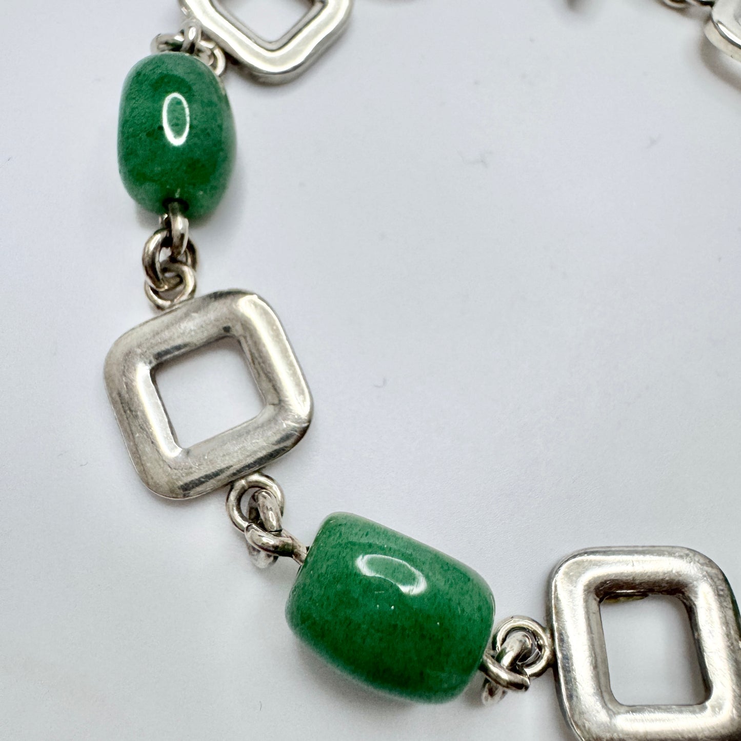 Arvo Saarela, Sweden 1969. Vintage Sterling Silver Aventurine Bracelet.