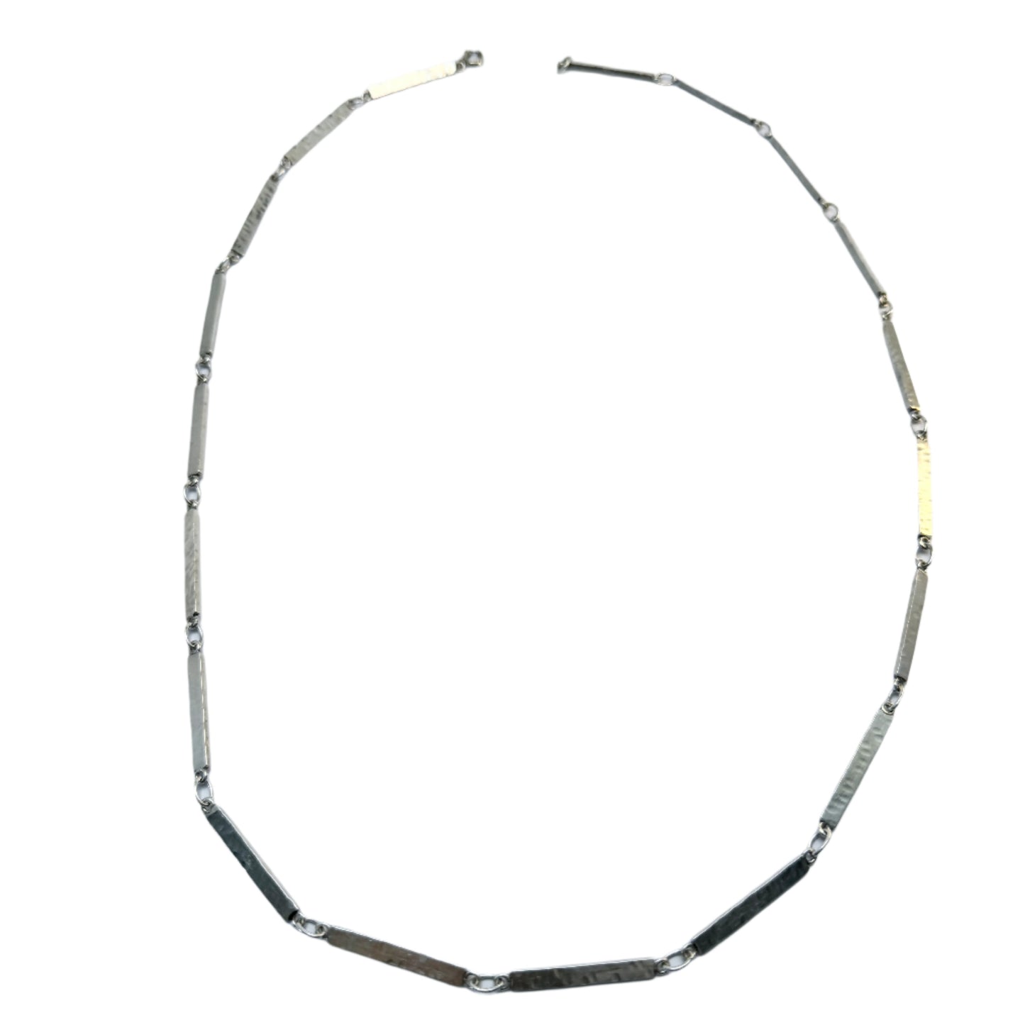 Per Öberg, Sweden 1979. Vintage Solid Silver 27.5in Link Necklace.