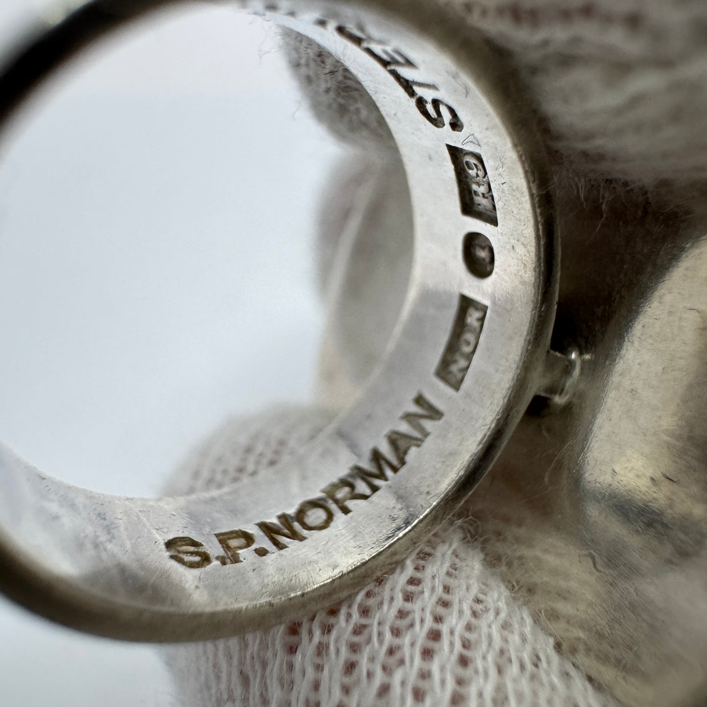 Peter Norman, Sweden 1967. Vintage Sterling Silver Moss Agate Ring. Signed.