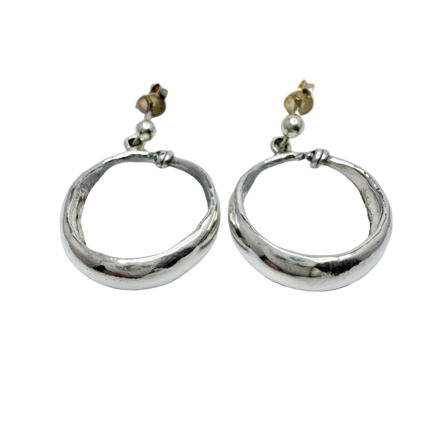 Bengt Hallberg. Sweden Vintage Viking Copy Sterling Silver Earrings.