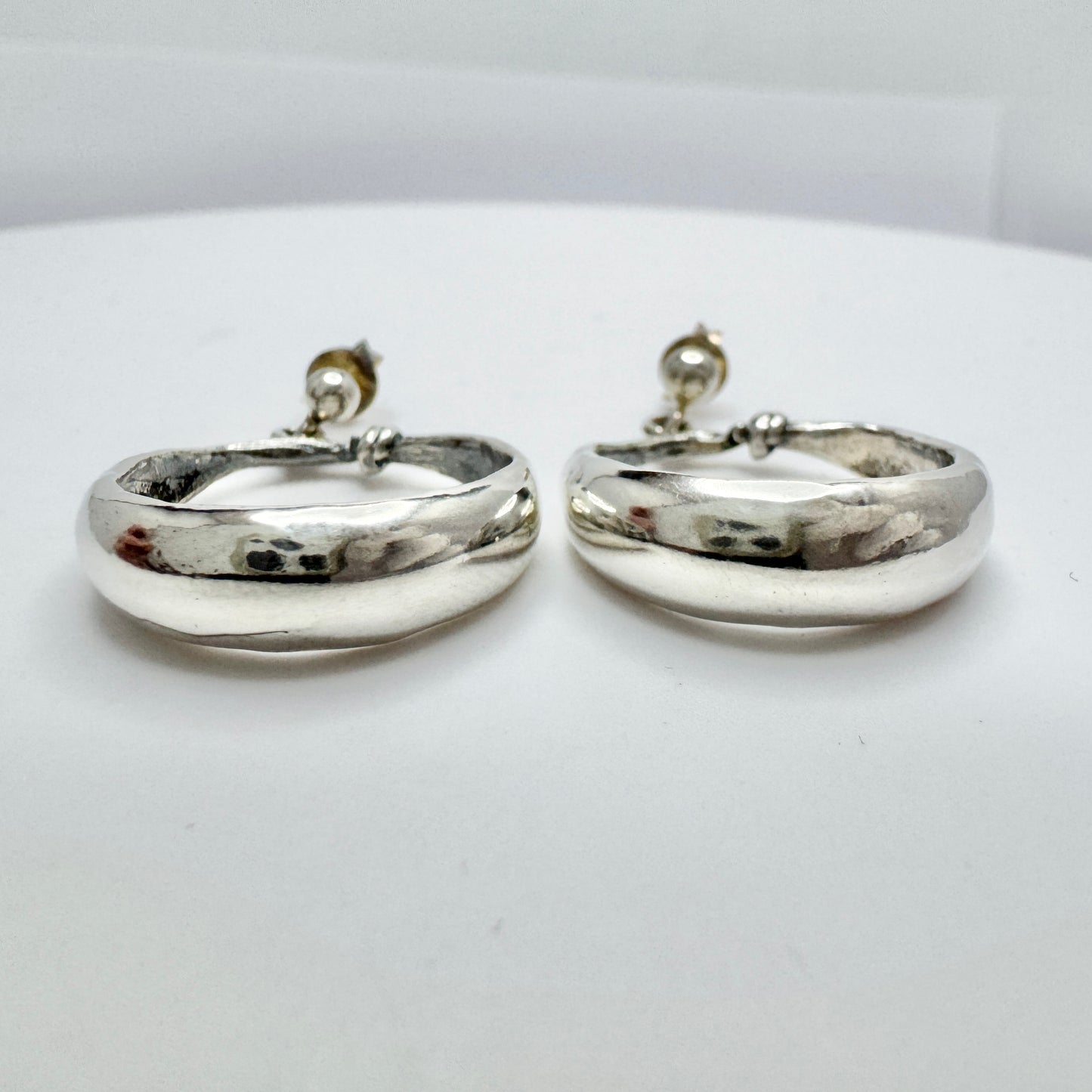 Bengt Hallberg. Sweden Vintage Viking Copy Sterling Silver Earrings.