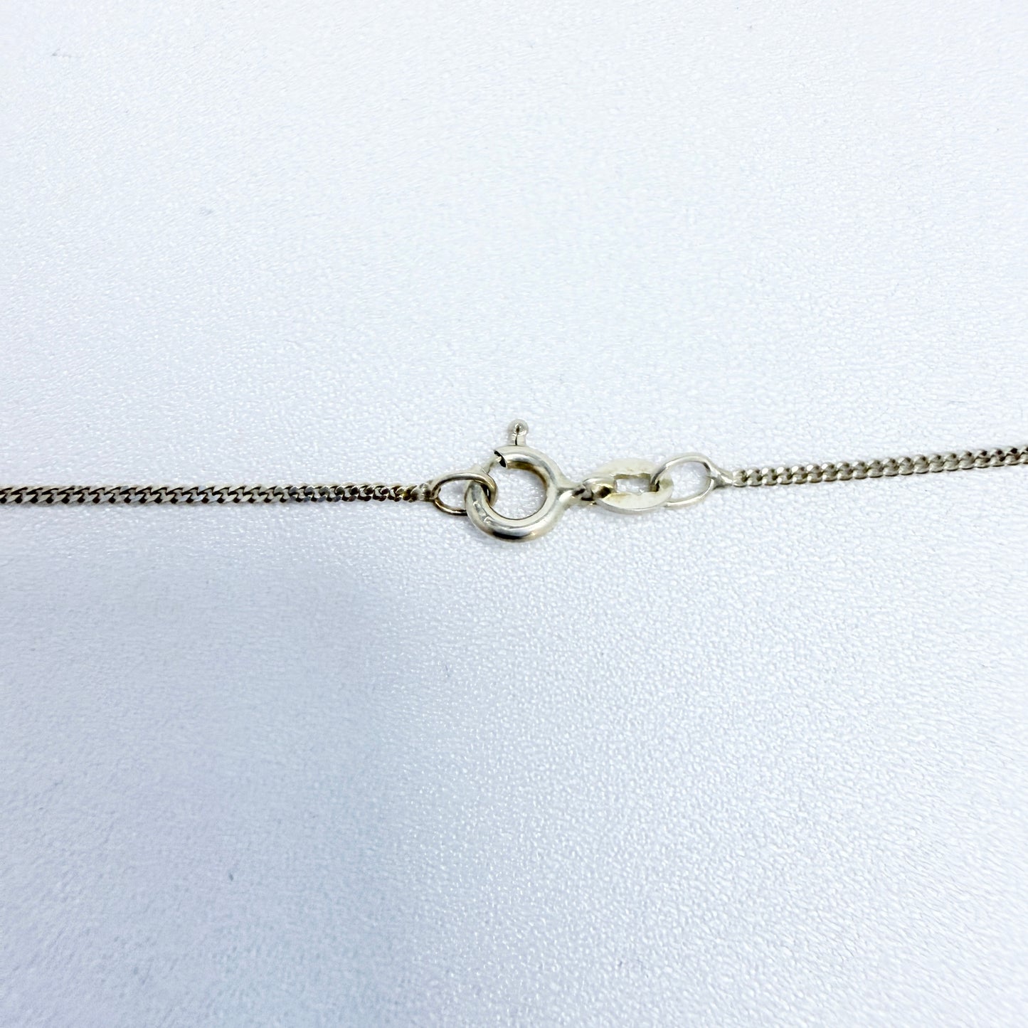 Gunnar Muskos. Sweden. Vintage Sterling Silver Glass Arctic Raspberry Pendant Necklace.
