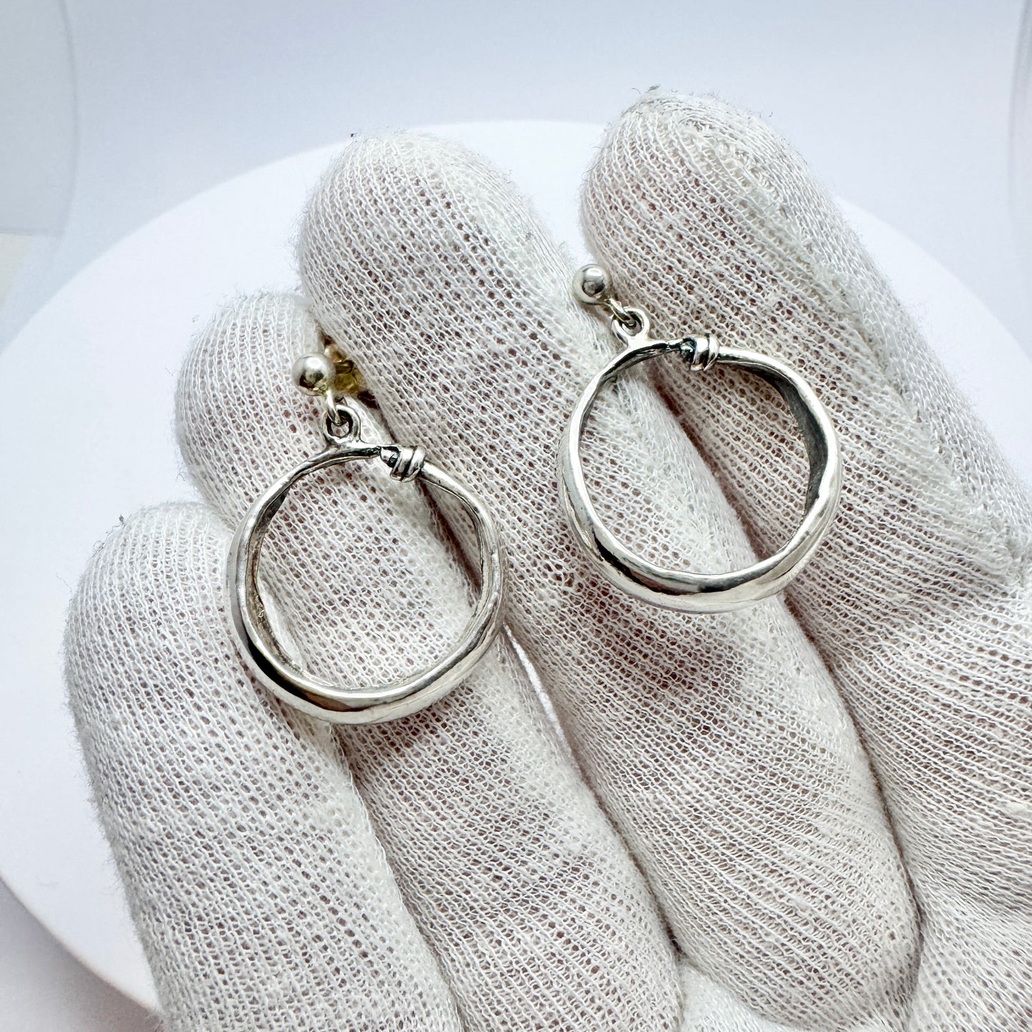 Bengt Hallberg. Sweden Vintage Viking Copy Sterling Silver Earrings.