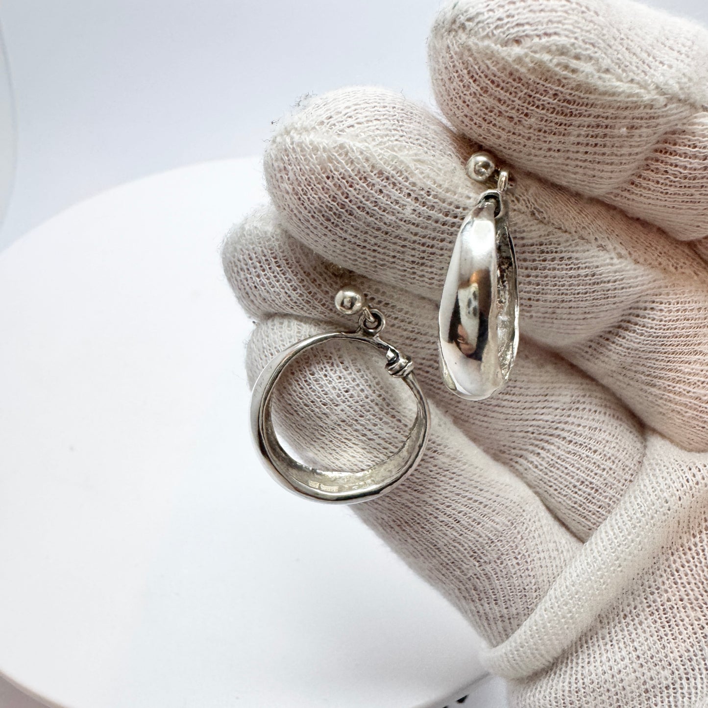 Bengt Hallberg. Sweden Vintage Viking Copy Sterling Silver Earrings.