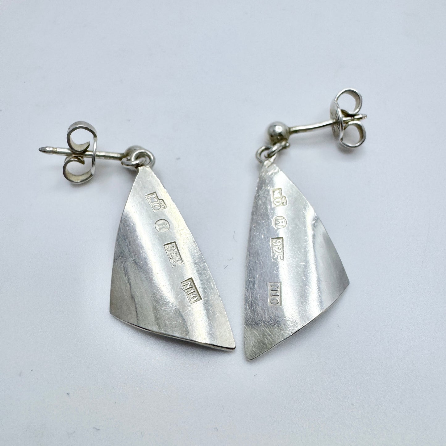 Martin Öhman, Sweden. Vintage Sterling Silver Dangle Earrings.