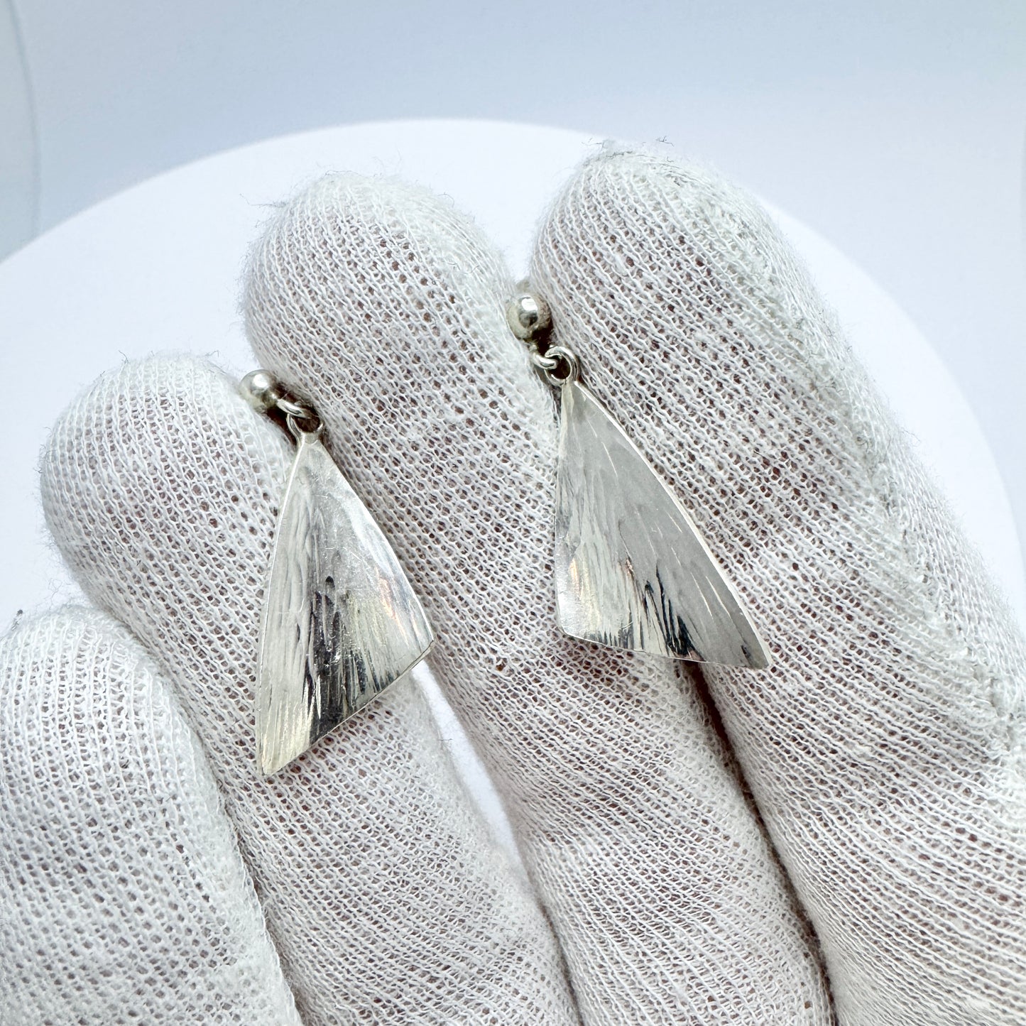 Martin Öhman, Sweden. Vintage Sterling Silver Dangle Earrings.