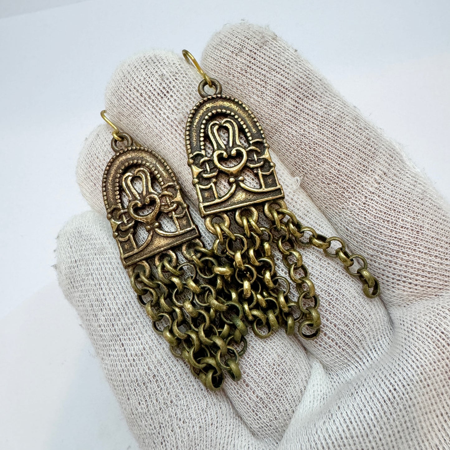 Kalevala Koru, Finland. Vintage Large Bronze Earrings.