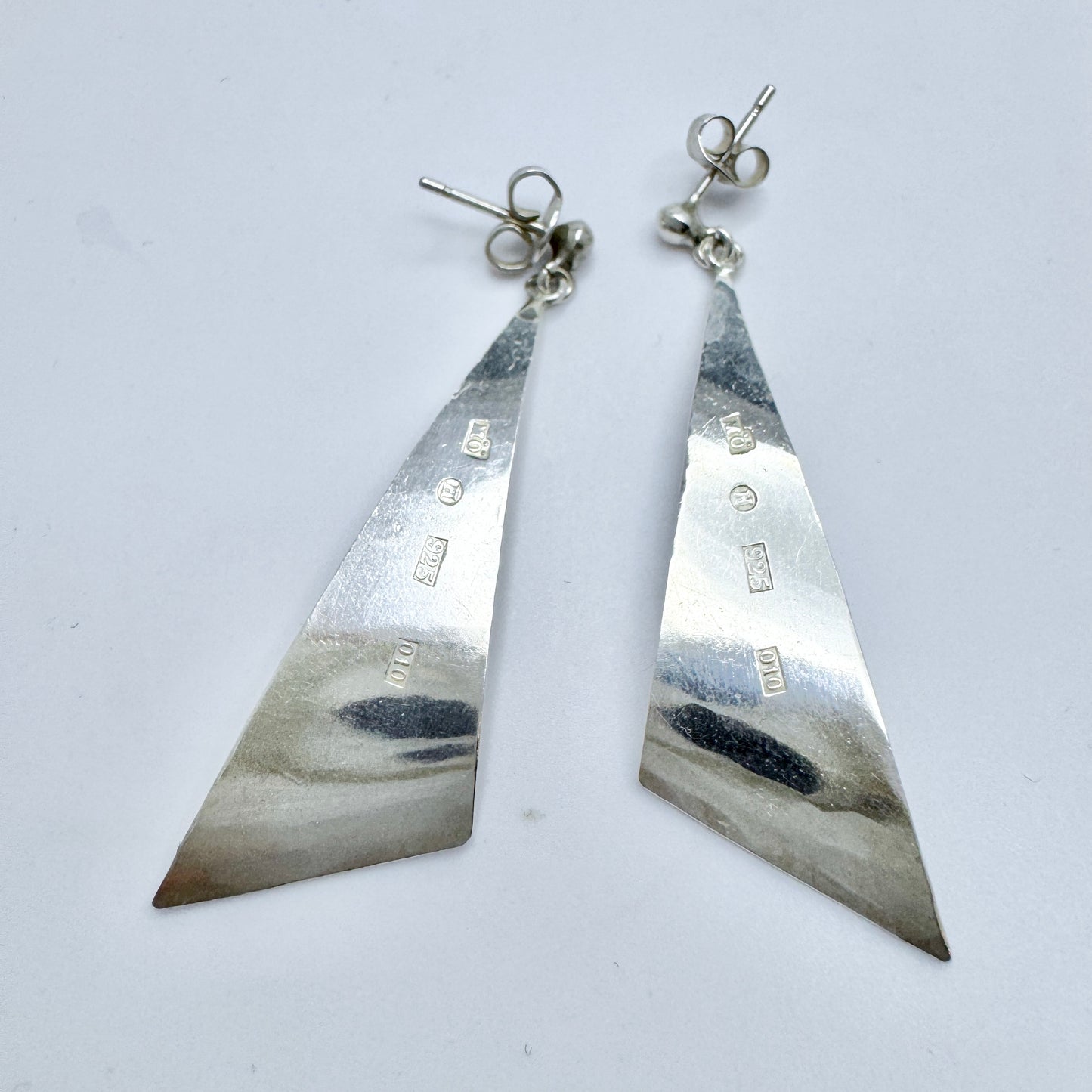 Martin Öhman, Sweden. Vintage Sterling Silver Dangle Earrings
