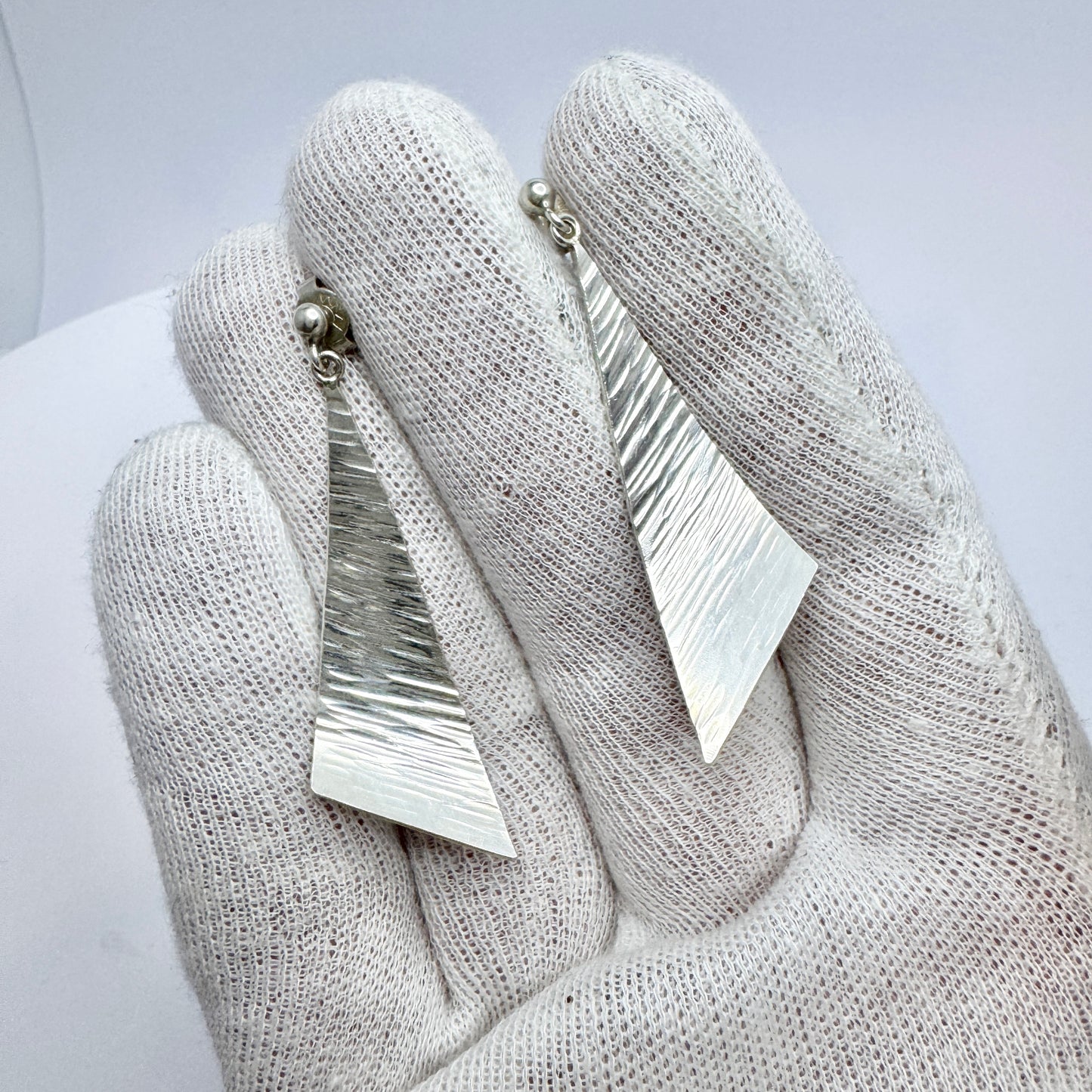 Martin Öhman, Sweden. Vintage Sterling Silver Dangle Earrings