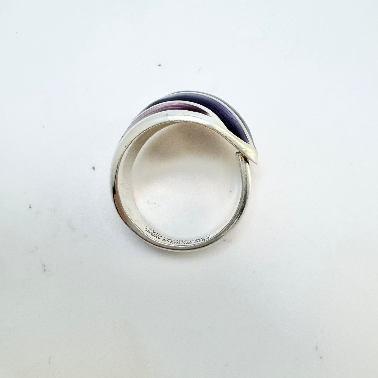 David-Andersen, Norway. Vintage Sterling Silver Enamel Ring.