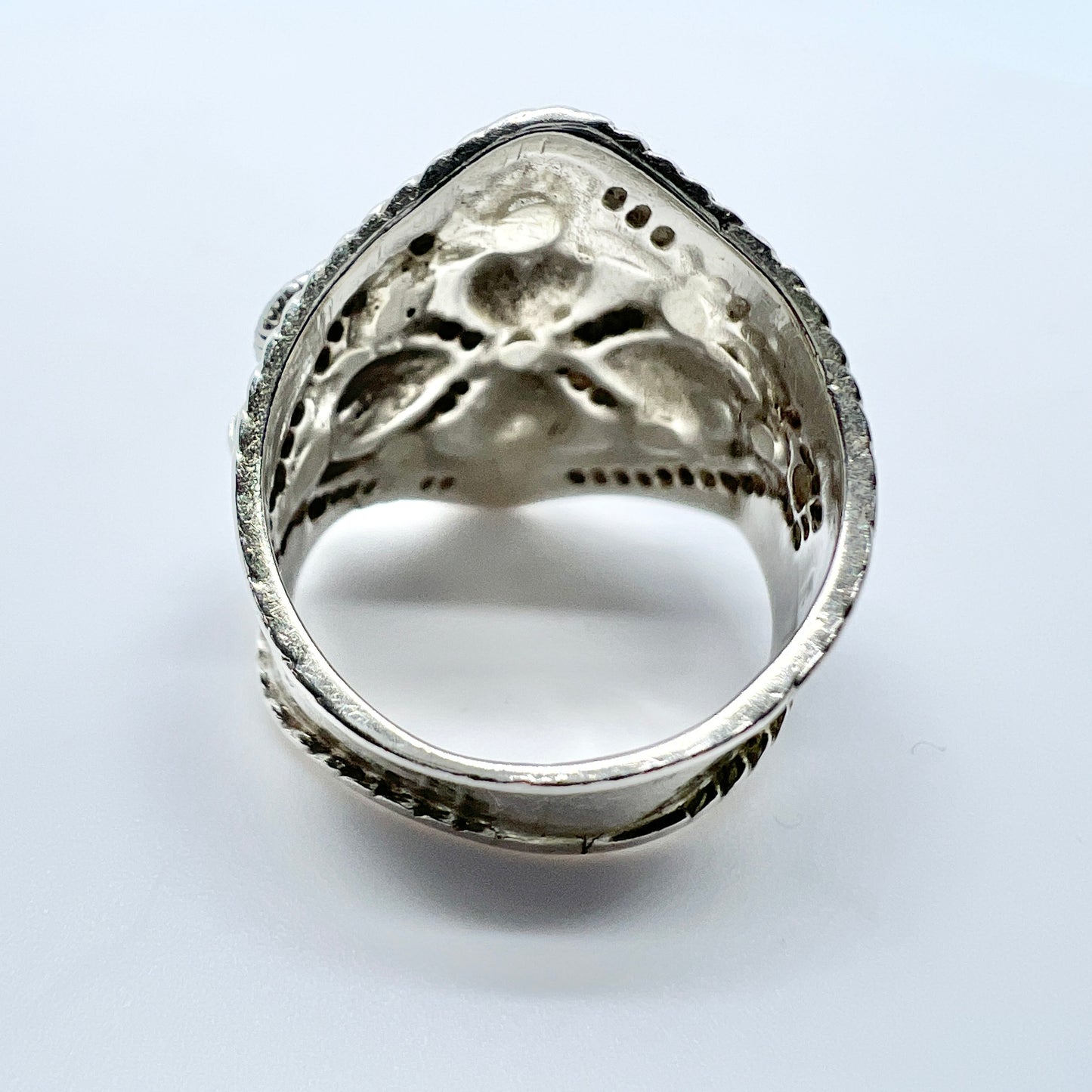 Anders Bollwij, Sweden 1836-1872. Antique Solid Silver Sami / Laplander Wedding Ring.