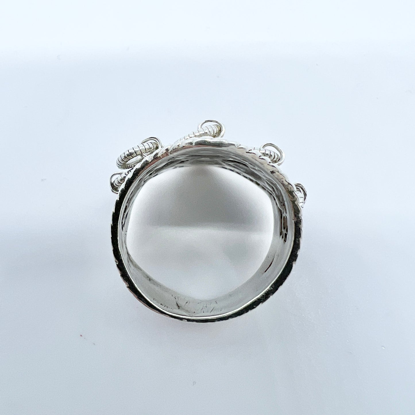 Anders Bollwij, Sweden 1836-1872. Antique Solid Silver Sami / Laplander Wedding Ring.