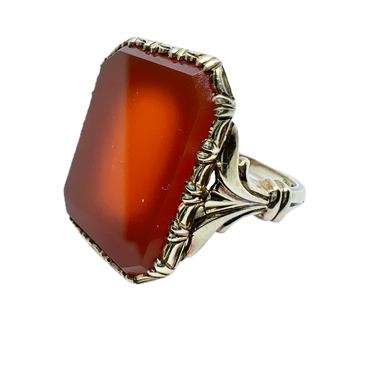 Antique c 1910. 14k Gold Carnelian Signet Ring.