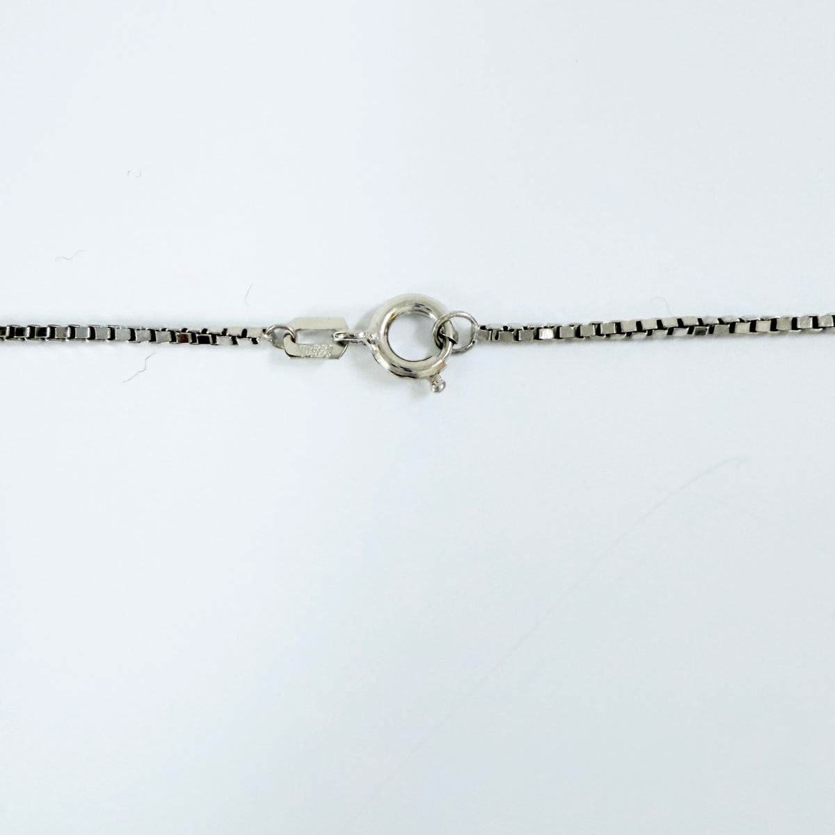 Vintage Solid Silver Synthetic Spinel Pendant Necklace.