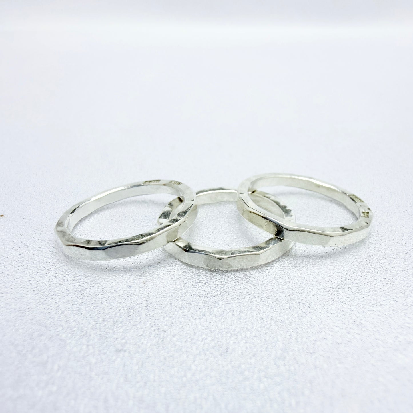 Ove Johansson, Sweden. Vintage Sterling Silver Ring Stack.