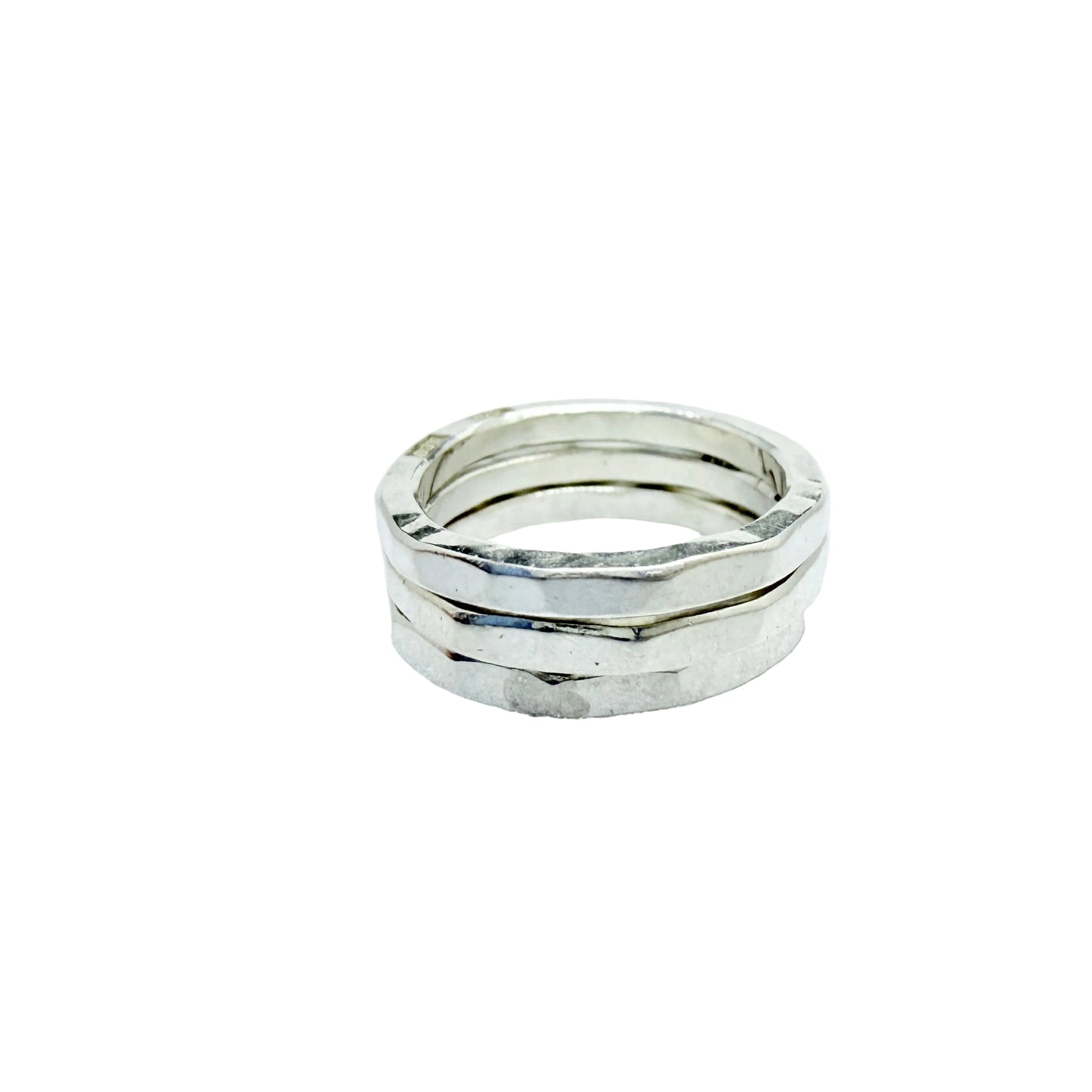 Ove Johansson, Sweden. Vintage Sterling Silver Ring Stack.