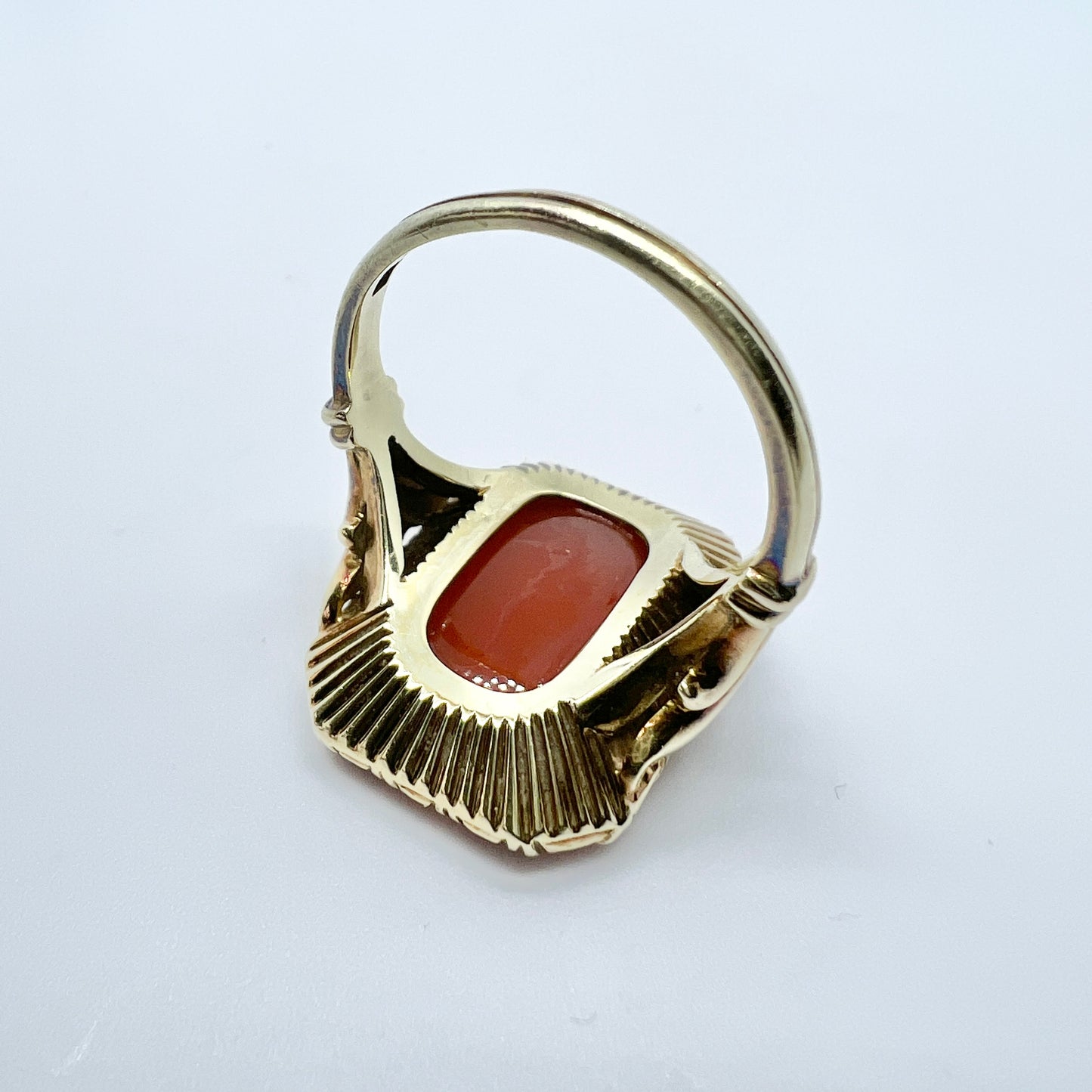 Antique c 1910. 14k Gold Carnelian Signet Ring.