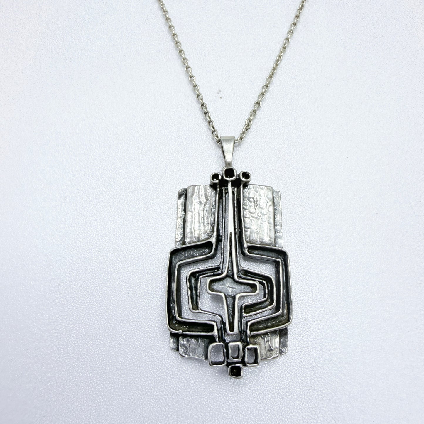 Teka, Germany 1970s. Vintage Sterling Silver Pendant + Chain