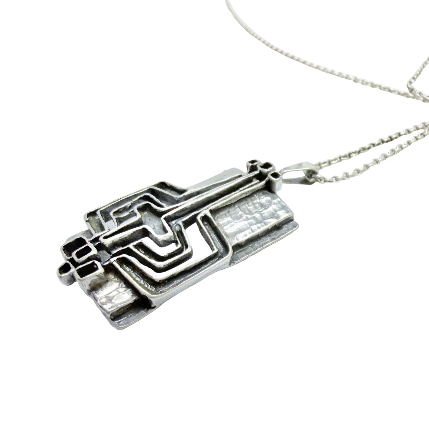 Teka, Germany 1970s. Vintage Sterling Silver Pendant + Chain