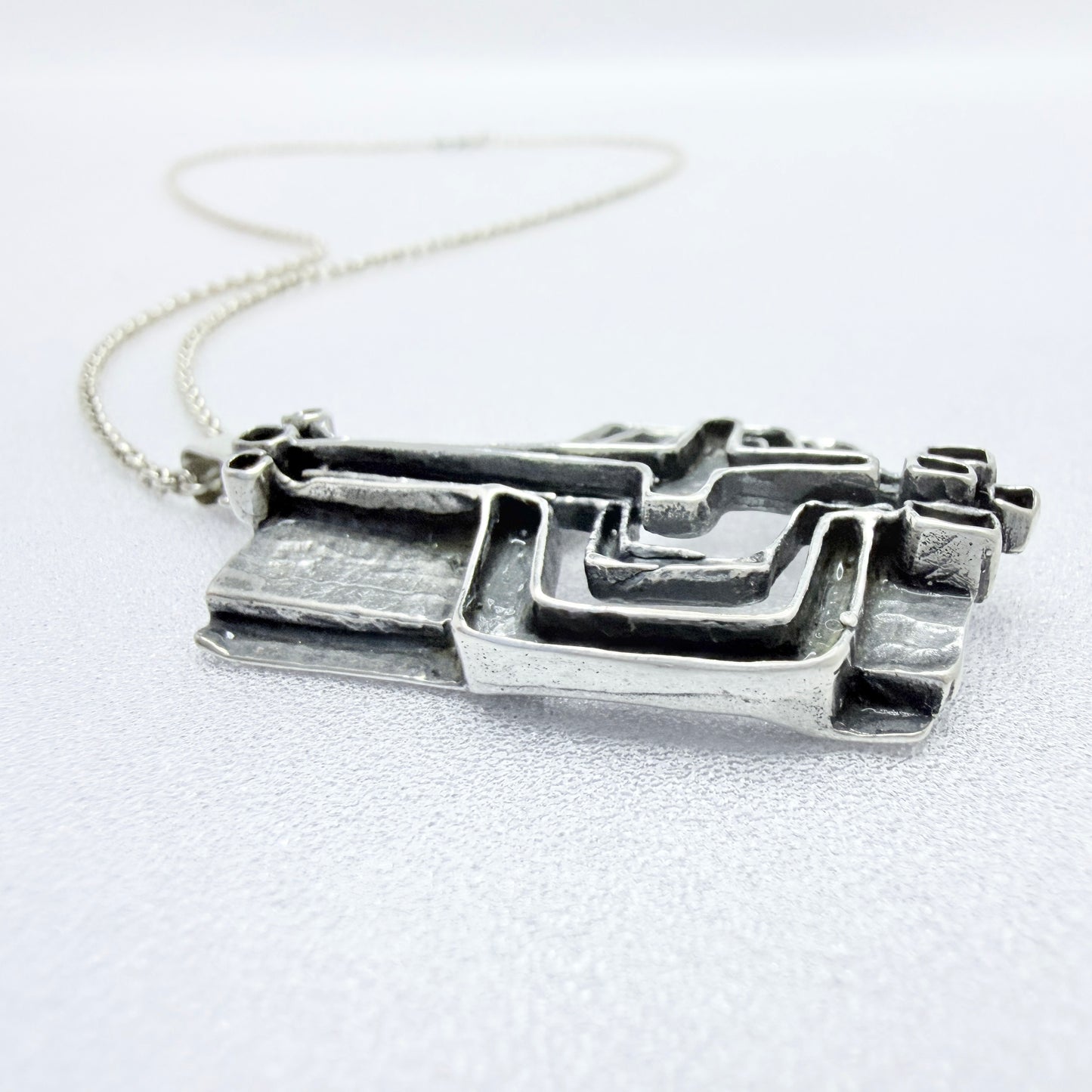 Teka, Germany 1970s. Vintage Sterling Silver Pendant + Chain